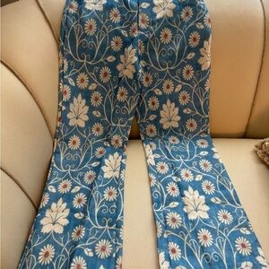 Floral Blue and White Pants